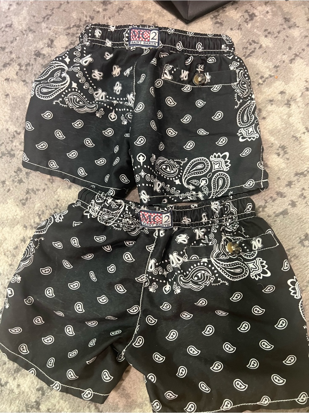 MC2 Saint Barth Kids Black Bandana-Print trunks bathing suit 2 years